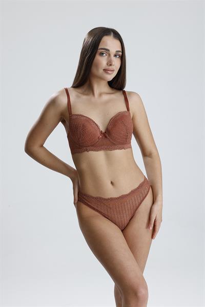 Dantel Motifli Cut Out Destekli Sütyen Takım | Tarçın 210