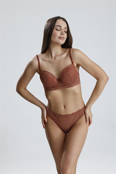 Dantel Motifli Cut Out Destekli Sütyen Takım | Tarçın 210