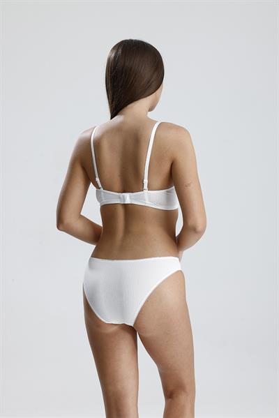 Destekli Ribana Dokulu Sütyen Takım  | Ekru 965