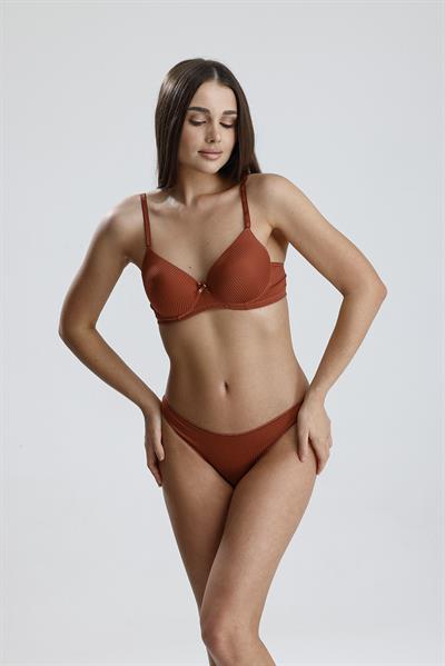 Destekli Ribana Dokulu Sütyen Takım | Tarçın 965