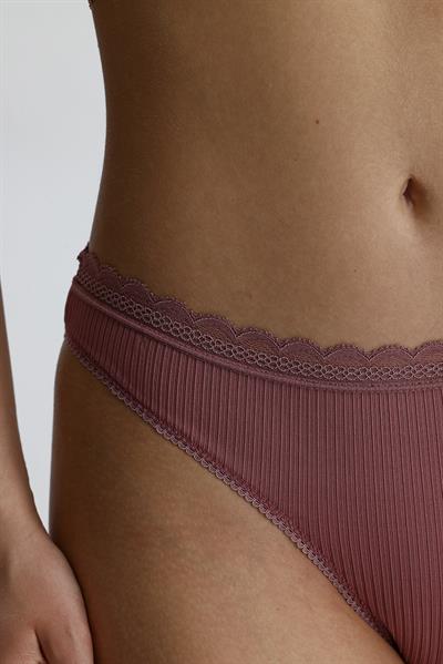 Destekli Soft Doku Jakarlı Dantel Sütyen Takım| Gül Kurusu 226