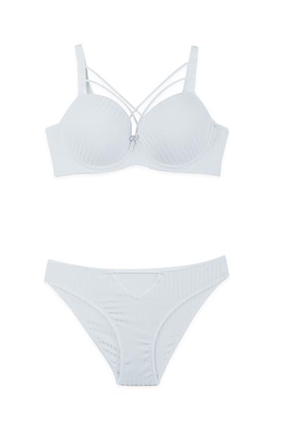 Desteksiz C Kap Sütyen Takım | Ekru 977