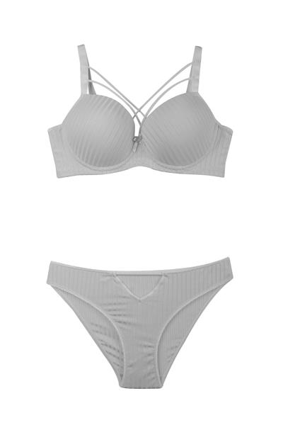 Desteksiz C Kap Sütyen Takım | Gri  977