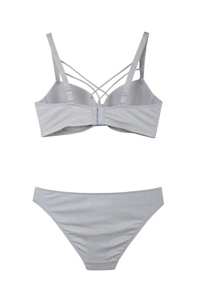 Desteksiz C Kap Sütyen Takım | Gri  977