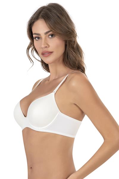 Desteksiz Sütyen Micro Kaplı Kulaklı Boş Kap Ekru | 7010 