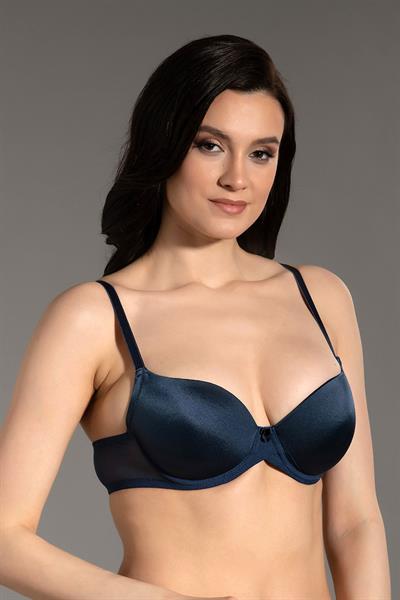 Saten Görünümlü Basic Desteksiz Sütyen | Lacivert 7090