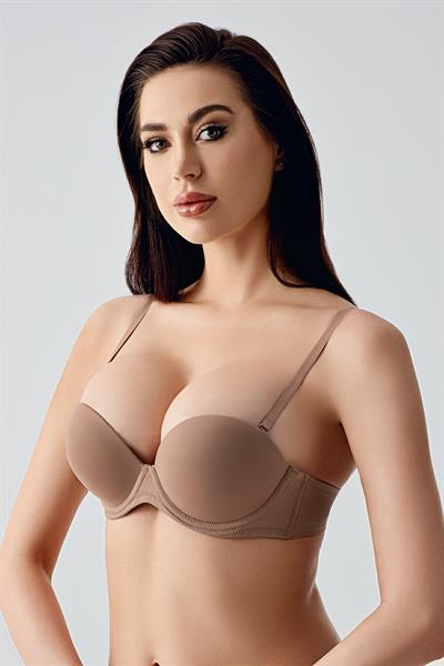 Kadın B Kap Çift Destekli Basic Sütyen | Cappuccino 7040