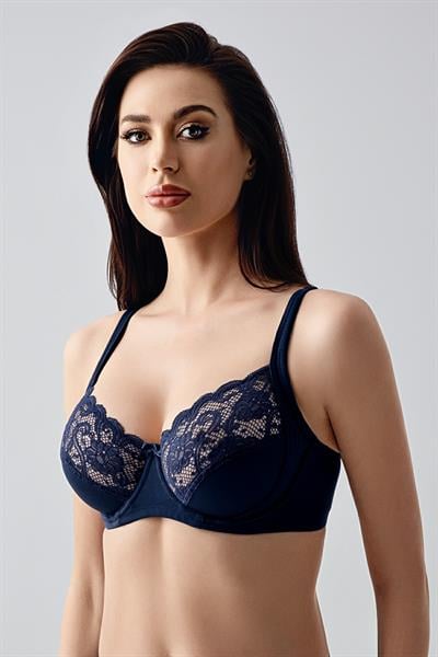 Kadın D Kap Dantelli Toparlayıcı Sütyen | Lacivert 6000