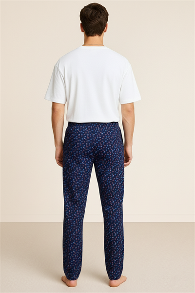Erkek %100 Pamuk Cepli Ekose Pijama Altı | Desen 9 040