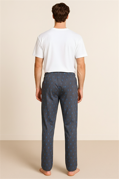 Erkek %100 Pamuk Cepli Ekose Pijama Altı | Desen 1 040