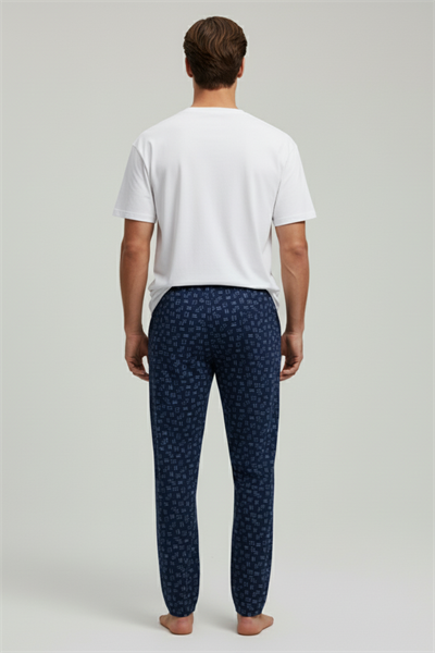Erkek %100 Pamuk Cepli Ekose Pijama Altı | Desen 7 040