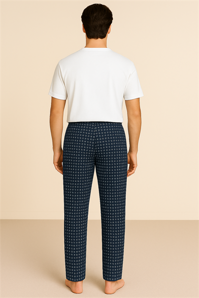 Erkek %100 Pamuk Cepli Ekose Pijama Altı | Desen 5 040