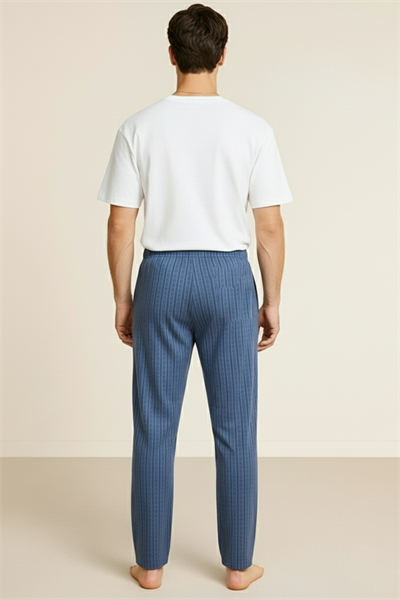 Erkek %100 Pamuk Cepli Ekose Pijama Altı | Desen 3 040