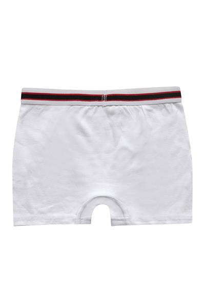 Erkek Çocuk %100 Pamuklu Esnek Yumuşak Boxer Şort | Beyaz K0711