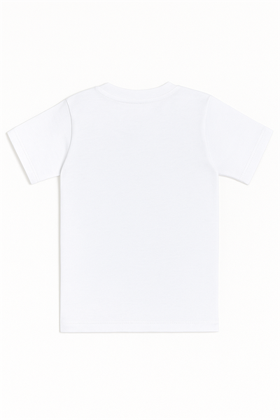 Erkek Çocuk %100 Pamuklu Ribana Yarım Kol Kapalı Yaka Fanila | Beyaz 0706