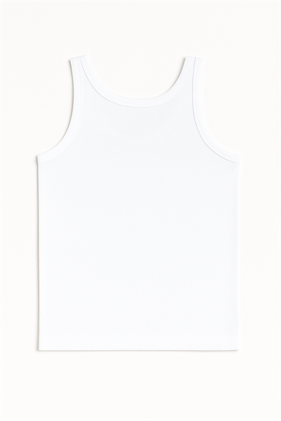 Erkek Çocuk %100 Pamuklu Süprem Kalın Askılı Atlet | Beyaz K0702