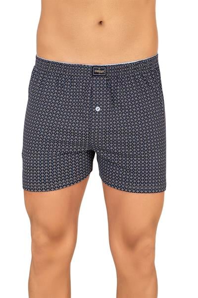 Erkek Havlu Bel Pamuklu Düğmeli Desenli Boxer | 11112