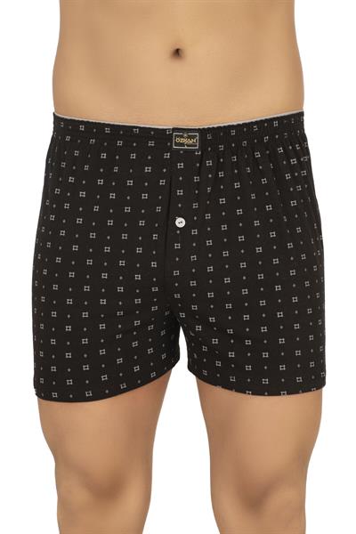 Erkek Havlu Bel Pamuklu Düğmeli Desenli Boxer | 11112