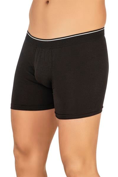 Erkek Modal Pamuklu Boxer Şort | Siyah K11256