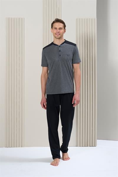 Erkek Önü Patlı Altı Uzun Pijama Takım | 1737