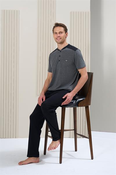Erkek Önü Patlı Altı Uzun Pijama Takım | 1737