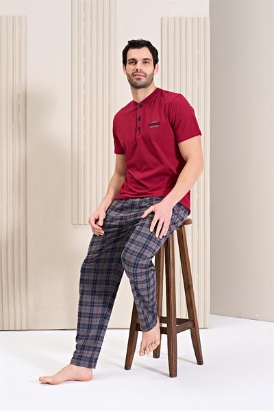 Erkek Önü Patlı Altı Uzun Pijama Takım | 1748