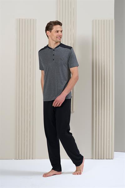 Erkek Önü Patlı Altı Uzun Pijama Takım | 1737