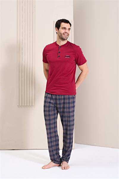 Erkek Önü Patlı Altı Uzun Pijama Takım | 1748