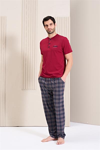 Erkek Önü Patlı Altı Uzun Pijama Takım | 1748
