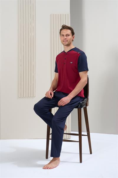 Erkek Önü Patlı Altı Uzun Pijama Takım | 1713