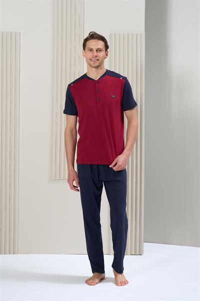 Erkek Önü Patlı Altı Uzun Pijama Takım | 1713