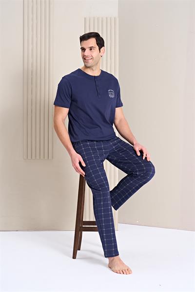 Erkek Önü Patlı Altı Uzun Pijama Takım | 1753