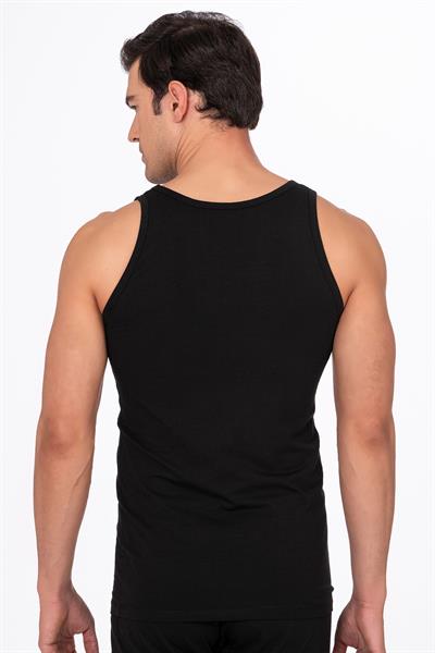 Erkek Pamuklu Modal Esnek Atlet Siyah | K10852