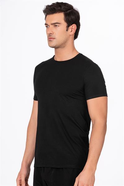 Erkek Pamuklu Modal Tişört Fanila | Siyah K11144