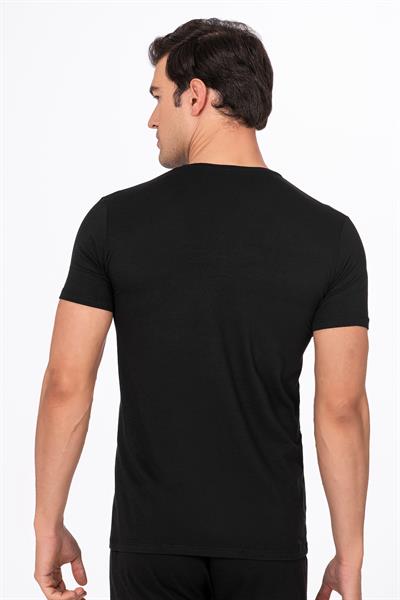Erkek Pamuklu Modal Tişört Fanila | Siyah K11144