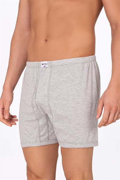 Erkek Pamuklu Penye Paçalı Boxer 3lü Paket – Rahat & Dayanıklı | Gri Melanj K0043