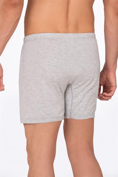 Erkek Pamuklu Penye Paçalı Boxer 3lü Paket – Rahat & Dayanıklı | Gri Melanj K0043