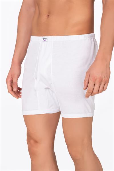 Erkek Pamuklu Penye Paçalı Boxer 3lü Paket – Rahat & Dayanıklı | Beyaz K0043