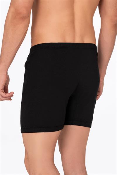 Erkek Pamuklu Penye Paçalı Boxer 3lü Paket – Rahat & Dayanıklı | Siyah K0043