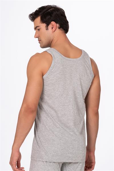 Erkek Pamuklu Penye Süprem Atlet  | Gri K0050