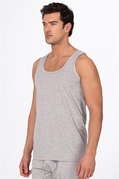 Erkek Pamuklu Penye Süprem Atlet  | Gri K0050