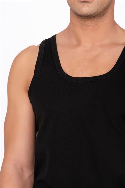 Erkek Pamuklu Penye Süprem Atlet | Siyah K0050