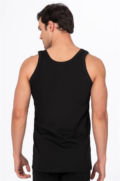 Erkek Pamuklu Penye Süprem Atlet | Siyah K0050