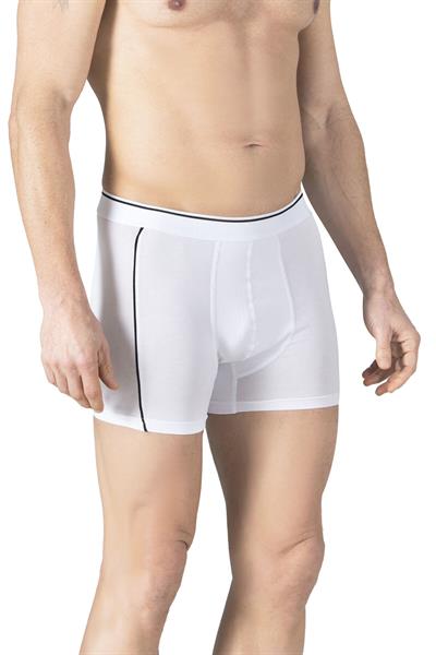 Erkek Penye Likralı Pamuklu Boxer | Beyaz K11314