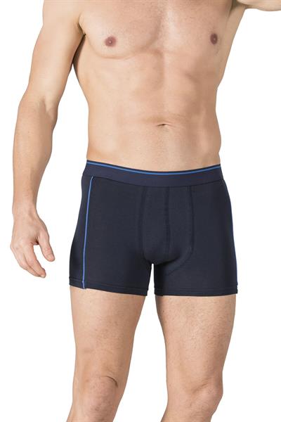 Erkek Penye Likralı Pamuklu Boxer | Lacivert K11314