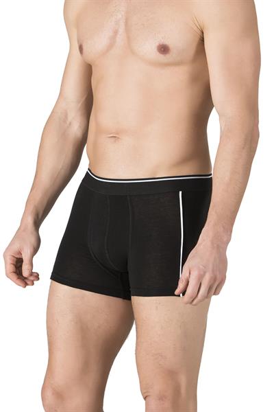 Erkek Penye Likralı Pamuklu Boxer | Siyah K11314