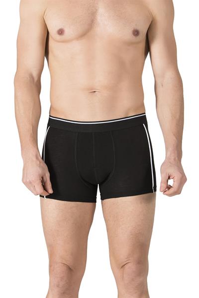 Erkek Penye Likralı Pamuklu Boxer | Siyah K11314