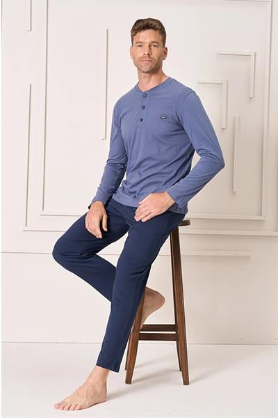 Erkek Penye Süprem Genç Önü Patlı Pijama Takımı | İndigo 4103