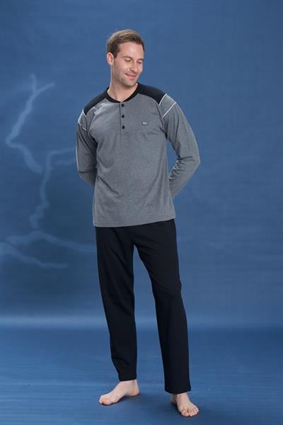 Erkek Penye Süprem Genç Önü Patlı Pijama Takımı | Antrasit 2130
