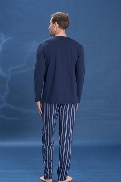 Erkek Penye Süprem Genç Önü Patlı Pijama Takımı | Lacivert 2154